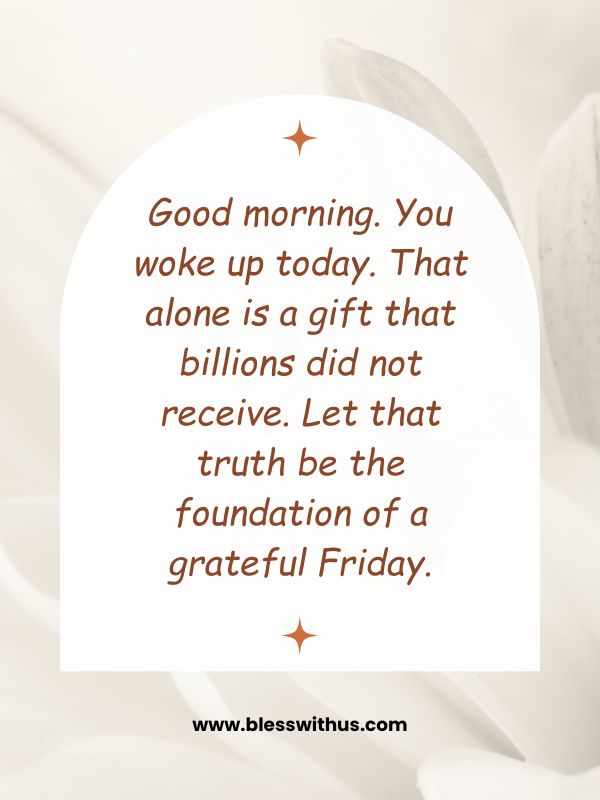 Thankful Good Morning Friday Blessings