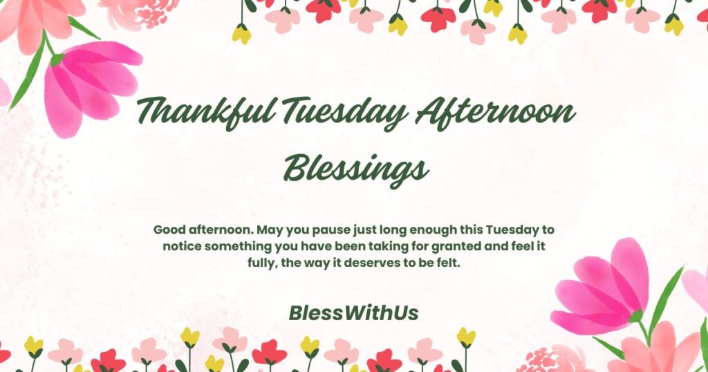Thankful Tuesday Afternoon Blessings