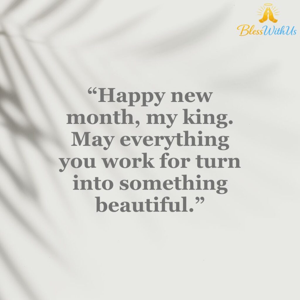 Romantic New Month Wishes for Him