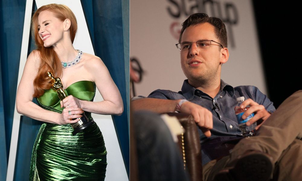 Jessica Chastain and Mike Krieger